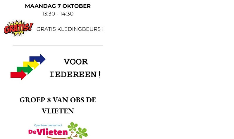 Gratis kledingbeurs maandag 7 oktober!